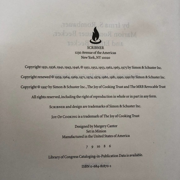 Joy Of Cooking Cookbook By Irma & Marion Rombauer Becker - Picture 3 of 4